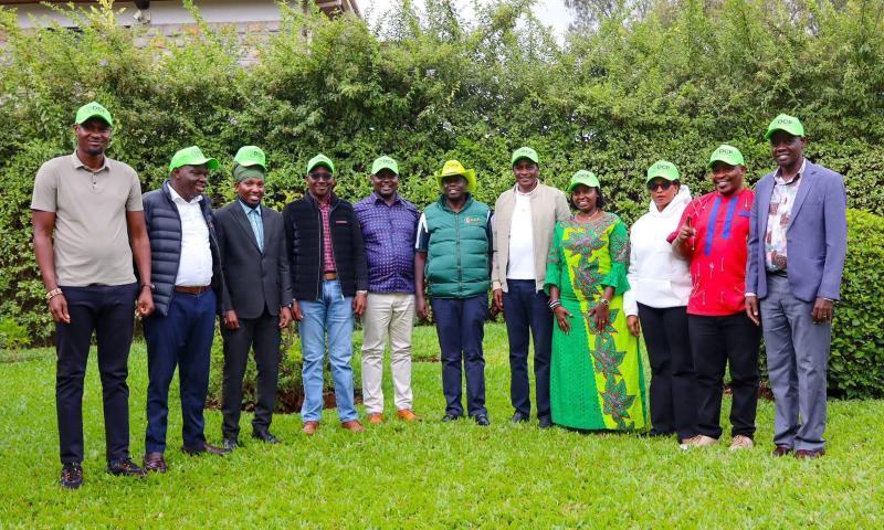 File image of Rigathi Gachagua with MCAs from Kajiado County.
